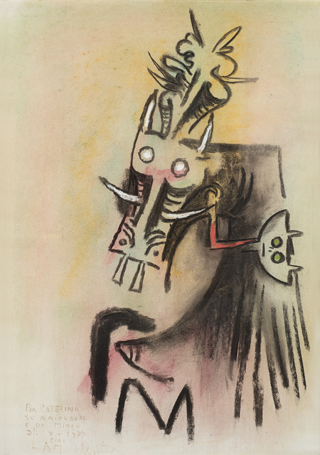 Wifredo Lam, ‘"Untitled"’, 1977, Mixed Media, Mixed media on paper on masonite, Il Ponte