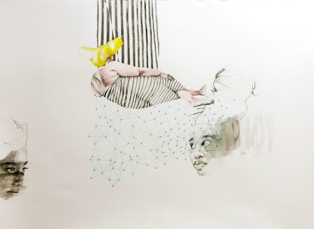 Ruby Onyinyechi Amanze, ‘carrying ourselves on the bed we've made ’, 2015, Drawing, Collage or other Work on Paper, Graphite, ink, Mariane Ibrahim Gallery