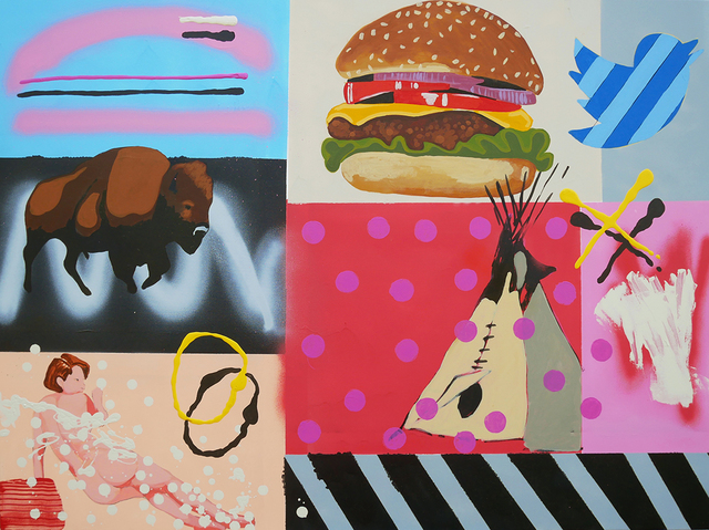 Frank Buffalo Hyde, ‘Meta Painting - Cheeseburger’, 2017, Art Ventures Gallery