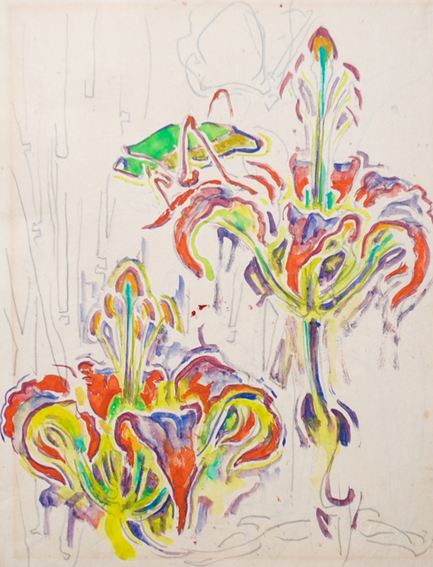 Walter Anderson, ‘Red Wood Lilies and Grasshopper’, Amanda Winstead Fine Art