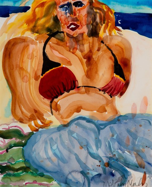 Malcolm Morley, ‘Marcia on the Beach and Marcia in a Red Bikini (2 works)’, 1984, Heritage Auctions