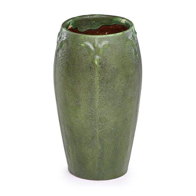 Grueby Faïence Company, ‘Vase With Blossoms, Boston, MA’, ca. 1905, Rago/Wright