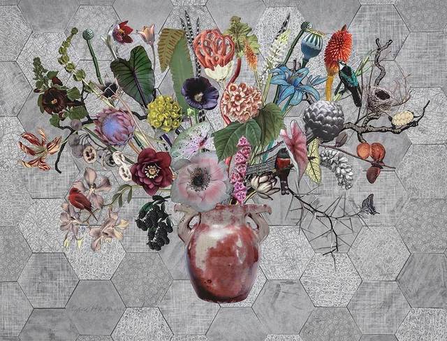 Jane Hammond, ‘Chinese Porcelain Vase with Diederik Cuckoo, Basket Stinkhorn and Bells of Ireland’, 2019, Lyndsey Ingram