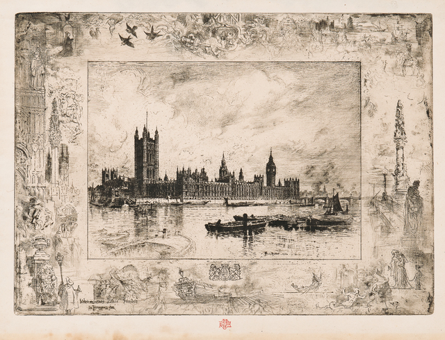 Félix Hilaire Buhot, ‘Westminster Palace’, 1884, Print, Etching and drypoint on laid paper, Skinner