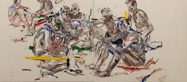 John Copeland, ‘Paradox Valley Blues’, 2019, Painting, Oil on raw canvas (diptych), V1 Gallery