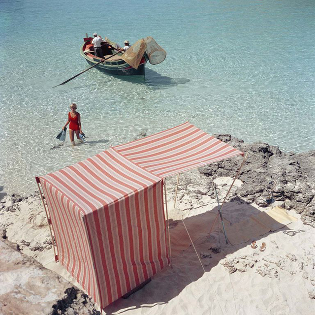 Slim Aarons, ‘Marietine Birnie, Blue Lagoon, Kemmuna (Slim Aarons Estate Edition)’, 1959, Undercurrent Projects