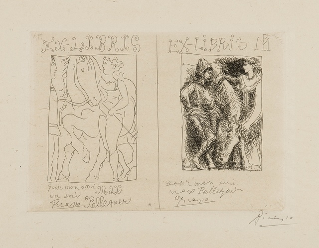 Pablo Picasso, ‘Deux Ex Libris (Bloch 131, Baer 198 Ba)’, 1930, Print, Etching, Forum Auctions