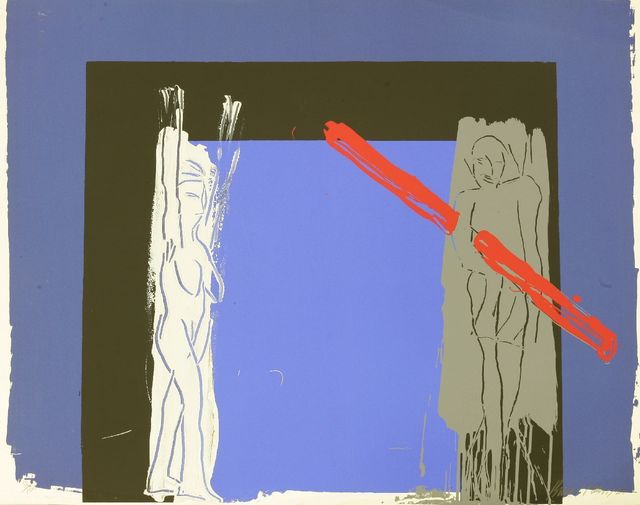 Bruce McLean, ‘White Man, Grey Man and Red Lino’, 1985, Print, Screenprint in colours, Sworders