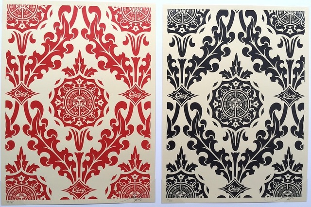 Shepard Fairey (OBEY), ‘Parlor Pattern Cream/Red & Cream/Black’, 2010, Gregg Shienbaum Fine Art