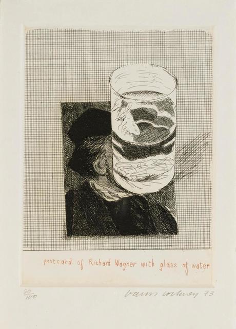 David Hockney, ‘Postcard of Richard Wagner with a glass of water ’, 1973, Stubbs Fine Art