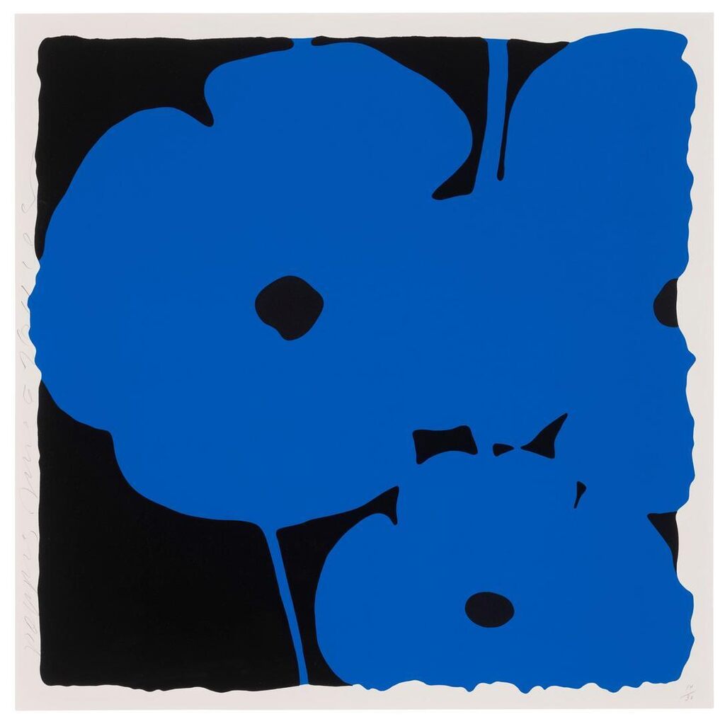 Donald Sultan - Poppies, June 6, 2011 (Blue), from Six Poppies