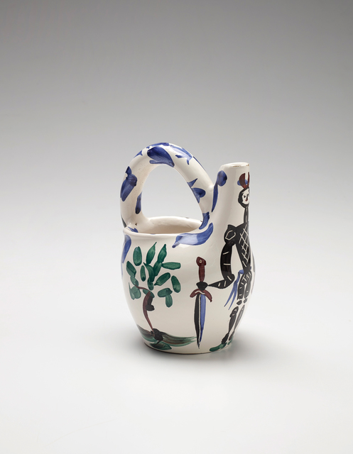 Pablo Picasso, ‘Cavalier et cheval (Rider and Horse)’, 1952, Design/Decorative Art, White earthenware turned pitcher painted in colours, with knife engraving and brushed glaze, Phillips