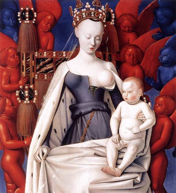 Jean Fouquet, ‘Virgin and Child, right wing of the Melun Diptych’, 1451, Art History 101