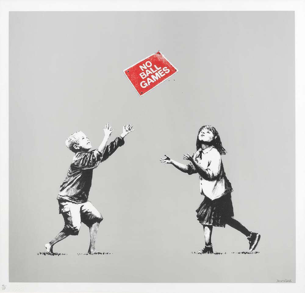 Banksy - No Ball Games (Grey)