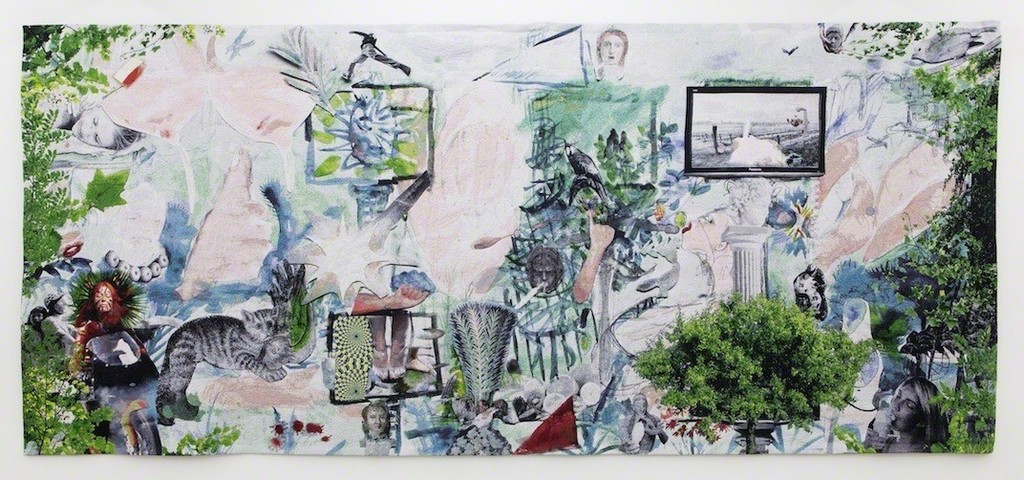 Laure Prouvost, From Italy to Flander, a tapestry, 2015
Tapestry, 200 x 462 cm
Edition of 3 + 1 AP
Courtesy Galerie Nathalie Obadia Laure Prouvost, From Italy to Flander, a tapestry, 2015
Tapestry, 200 x 462 cm
Edition of 3 + 1 AP
Courtesy Galerie Nathalie Obadia
