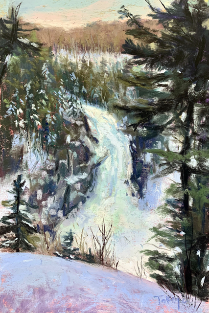 Takeyce Walter, ‘Day 5: Frozen Falls’, February 2020, Painting, Pastels, Keene Arts