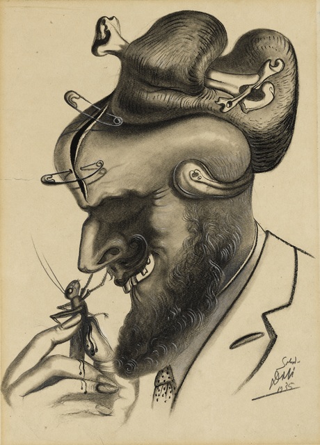 Salvador Dalí, ‘Dessin pour American Weekly’, 1935, Drawing, Collage or other Work on Paper, Black crayon, pencil, ink wash and gouache on card, Omer Tiroche Gallery