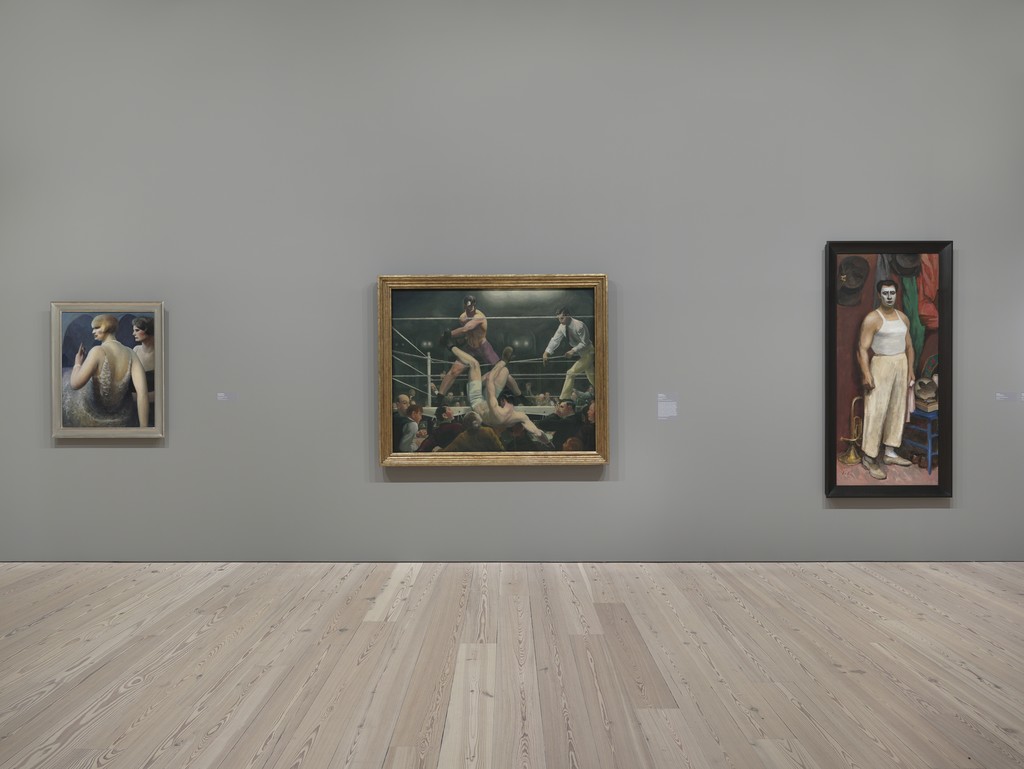 Installation view of “Human Interest: Portraits from the Whitney’s Collection” (April 27, 2016-Feb 12, 2017, Whitney Museum of American Art, N.Y.). From left to right: Richard Avedon, “Dovima with Elephants, Cirque d’Hiver, Paris”, 2001.187, Gertrude Vanderbilt Whitney, “Chinoise”, 31.79, Guy Pene Du Bois, “Woman with Cigarette”, 31.187 Installation view of “Human Interest: Portraits from the Whitney’s Collection” (April 27, 2016-Feb 12, 2017, Whitney Museum of American Art, N.Y.). From left to right: Richard Avedon, “Dovima with Elephants, Cirque d’Hiver, Paris”, 2001.187, Gertrude Vanderbilt Whitney, “Chinoise”, 31.79, Guy Pene Du Bois, “Woman with Cigarette”, 31.187