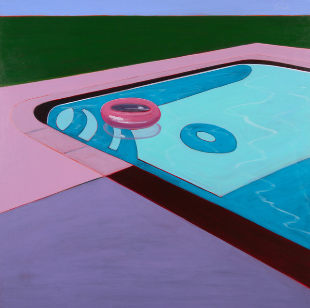 Melissa Chandon, ‘Pink Floating Tube in Pool’, 2017, Painting, Acrylic on canvas, Caldwell Snyder Gallery