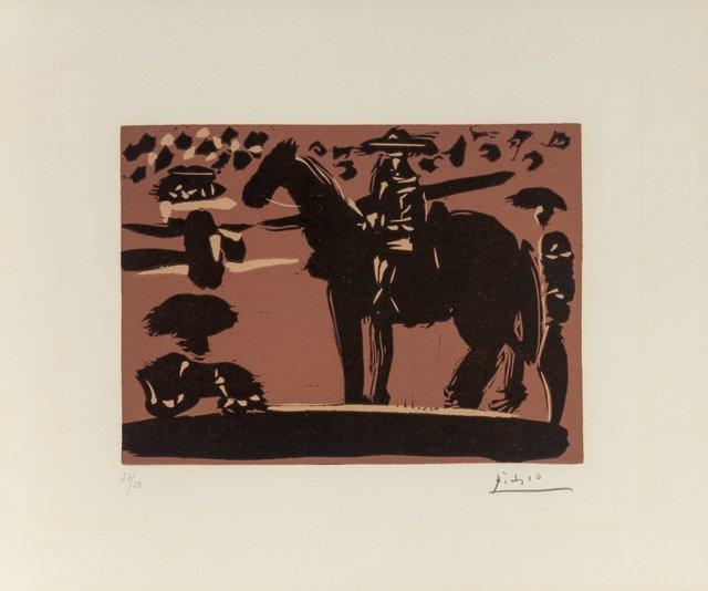 Pablo Picasso, ‘Picador entrant dans l'Arène’, 1959, Print, Linocut in colors on Arches paper, Heritage Auctions