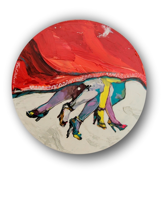 Frank David Valdés, ‘El sueño / The dream’, 2020, Painting, Mixed media on vinyl disc, ArteMorfosis - Cuban Art Platform