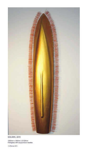 LR Vandy, ‘Golden’, 2015, Sculpture, Fibreglass with acupuncture needles, October Gallery