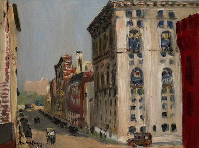 Hayley Lever, ‘66th Street, Looking West, New York’, 1935, Painting, Oil on board, Questroyal Fine Art