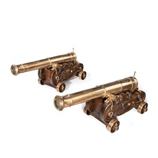 A pair of bronze cannon at the Battle of Waterloo