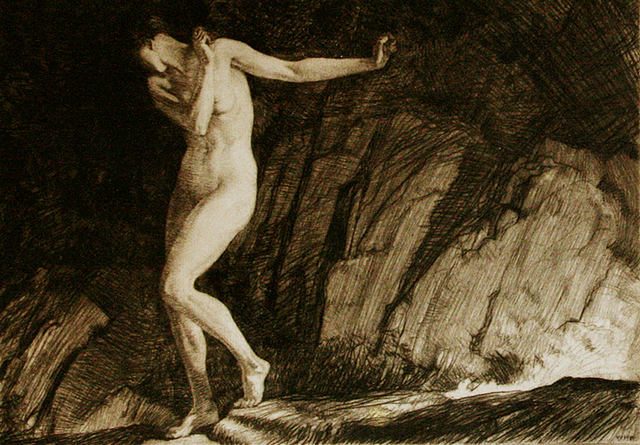 William Russell Flint, ‘Eve’, 1930, Print, Etching printed on antique laid paper., Allinson Gallery, Inc