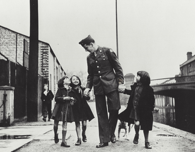 Robert Capa, ‘London, England, American soldier with war orphans "adopted" by his unit’, 1943, Elizabeth Houston Gallery
