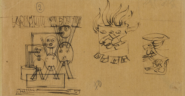 Fortunato Depero, ‘Advertising studies for Farina Lattea Erba’, 1921 c., Drawing, Collage or other Work on Paper, Ink on wrappig paper, ArtRite