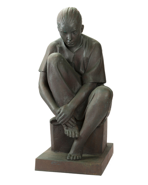 Felipe Castaneda, ‘Untitled (Woman Sitting)’, 1990, Sculpture, Bronze, John Moran Auctioneers