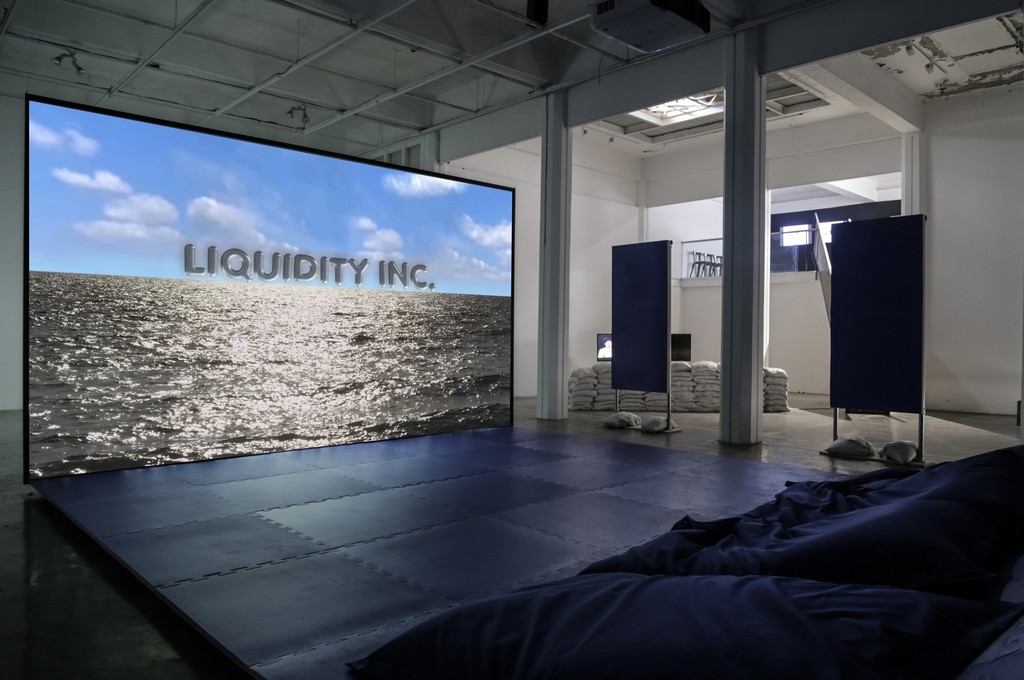 Hito Steyerl, <Liquidity INC.>, Single Channel HD Video in architectural environment, Color, Stereo Sound, 16:9, 30:00min., 2014 Hito Steyerl, <Liquidity INC.>, Single Channel HD Video in architectural environment, Color, Stereo Sound, 16:9, 30:00min., 2014