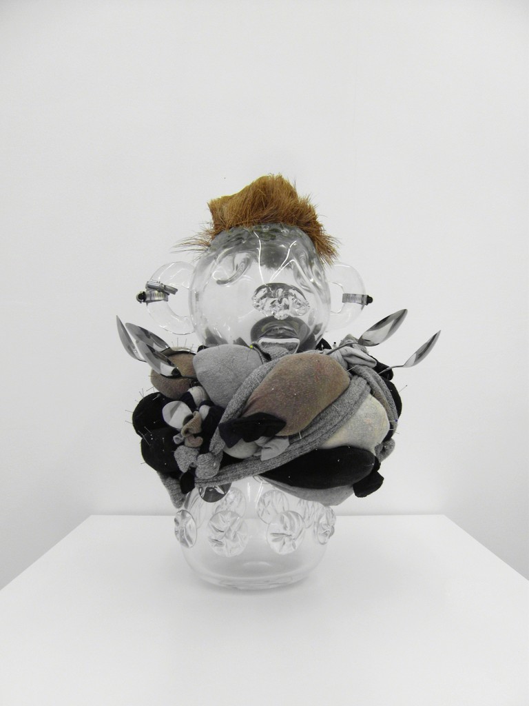 Pascale Marthine Tayou, Verusca, 2006. Crystal, clothes, spoons, pins, metal cable clips, broom hairs. Image courtesy of the artist and GALLERIA CONTINUA. Pascale Marthine Tayou, Verusca, 2006. Crystal, clothes, spoons, pins, metal cable clips, broom hairs. Image courtesy of the artist and GALLERIA CONTINUA.