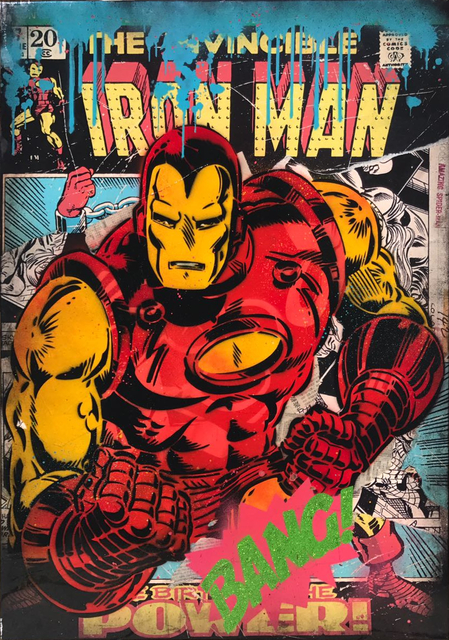 Alessio B, ‘Bang Iron Man’, 2017, Painting, Mixed media on canvas, Bugno Art Gallery