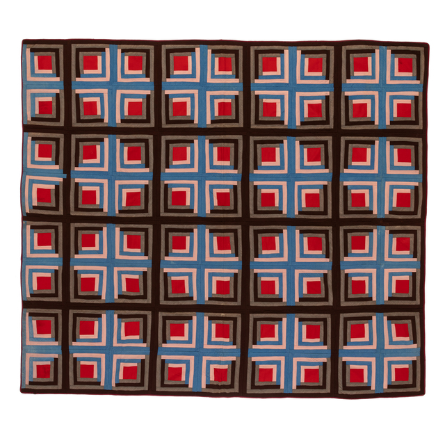 ‘Light And Dark Log Cabin’, 1870, Textile Arts, Laine, PIASA