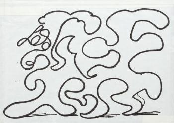 David Hockney - White lines dancing in printing ink (v.II)