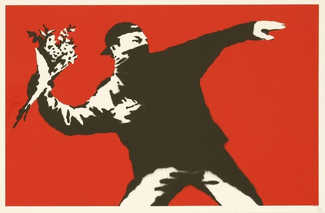 Banksy, ‘Love Is In The Air’, 2003, Sworders
