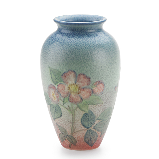 Kataro Shirayamadani, ‘Double Vellum Vase With Roses (Uncrazed), Cincinnati, OH’, 1938, Design/Decorative Art, Rago/Wright