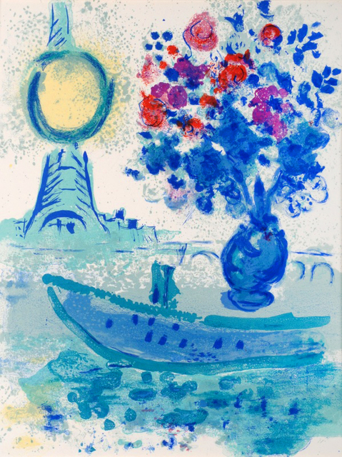 Marc Chagall, ‘Bateau-Mouche au Bouquet’, 1960, Print, Colour lithograph, Odon Wagner Gallery