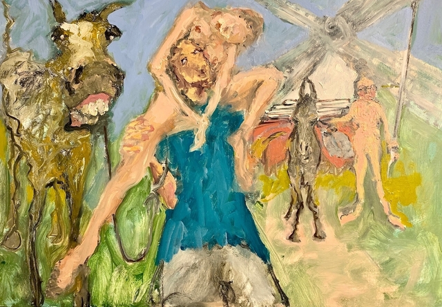 Eva Beresin, ‘Don Quijote de la Mancha and Sancho Panza and of course Dulcinea’, 2020, Painting, Oil on canvas, Charim Galerie