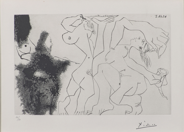 Pablo Picasso, ‘Vieux Peintre Rembranesque Peignant des Bacchantes from Series 347’, Rago/Wright
