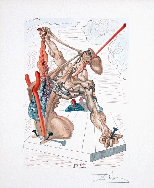 Salvador Dalí, ‘Inferno Canto 29: The Personators from The Divine Comedy’, 1960, Print, Woodblock on paper, New River Fine Art