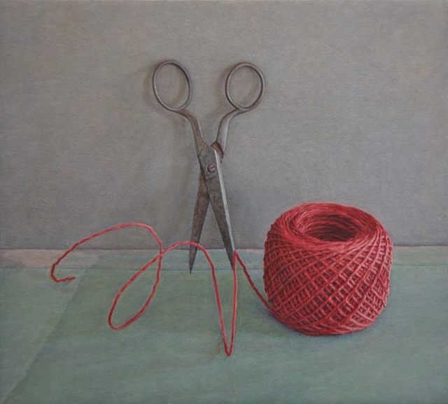 Lucy Mackenzie, ‘Scissors and Red String’, 2012, Painting, Oil on board, Nancy Hoffman Gallery