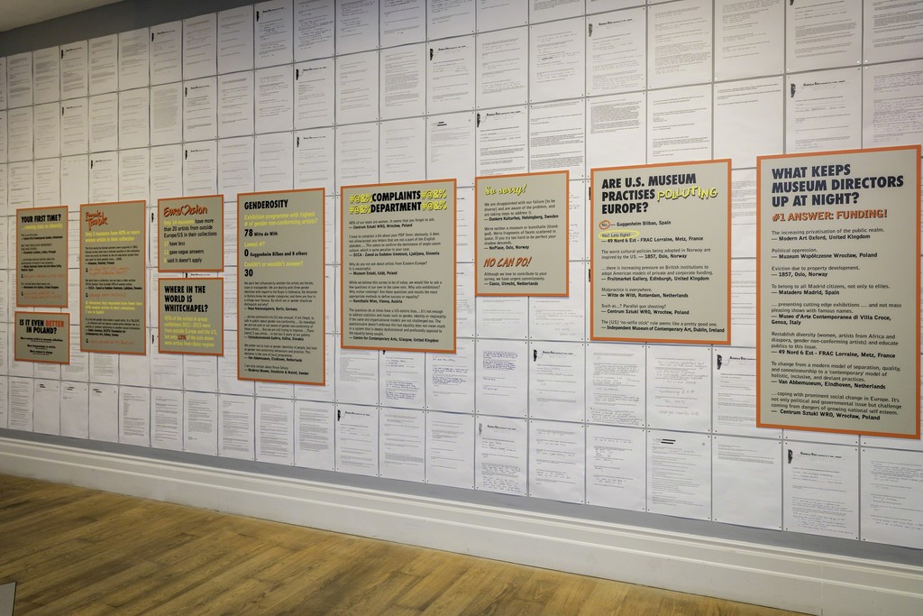 Whitechapel Gallery Guerrilla Girls Commission: Is it even worse in Europe? (2016) Photo: Steven White Whitechapel Gallery Guerrilla Girls Commission: Is it even worse in Europe? (2016) Photo: Steven White