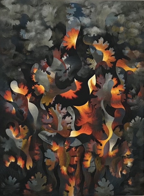 Nichole Van Beek, ‘Camp Fire’, 2018, Painting, Acrylic and photosensitive dye on canvas, Park Place Gallery