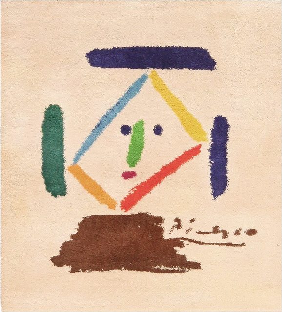 Pablo Picasso, ‘Square Vintage Picasso Art Rug’, Mid 20th Century, Nazmiyal Collection