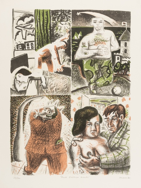Peter Howson, ‘Four Scottish Scenes’, 1982, Print, Lithographs printed in colours, Forum Auctions