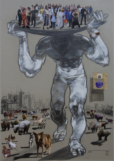 Dawit Abebe, ‘ Mutual Identity 30’, 2020, Drawing, Collage or other Work on Paper, Mixed Media Drawing on Paper, Kristin Hjellegjerde Gallery
