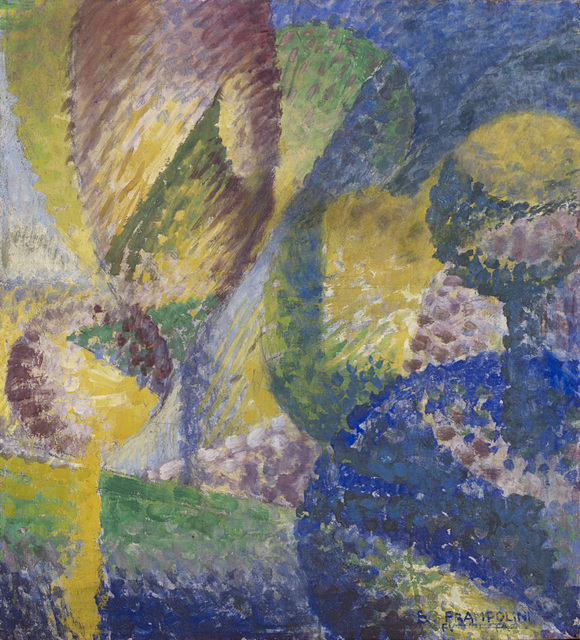 Enrico Prampolini, ‘Sensazione cromatica di giardino’, 1914, Painting, Mixed media on cardboard, Il Ponte